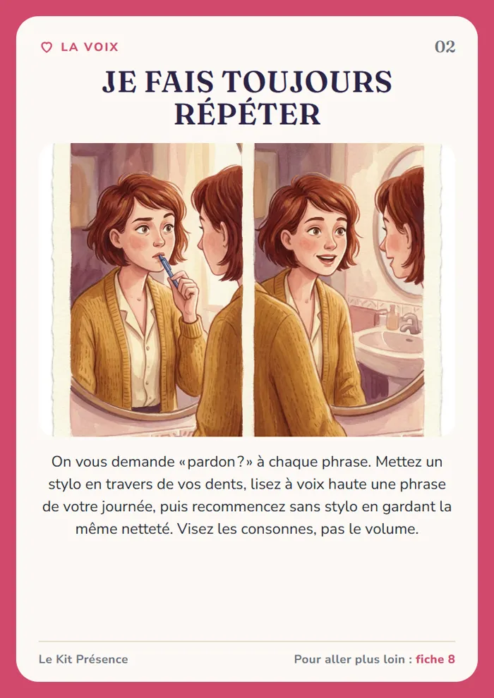 Carte 2 : Je fais toujours répéter