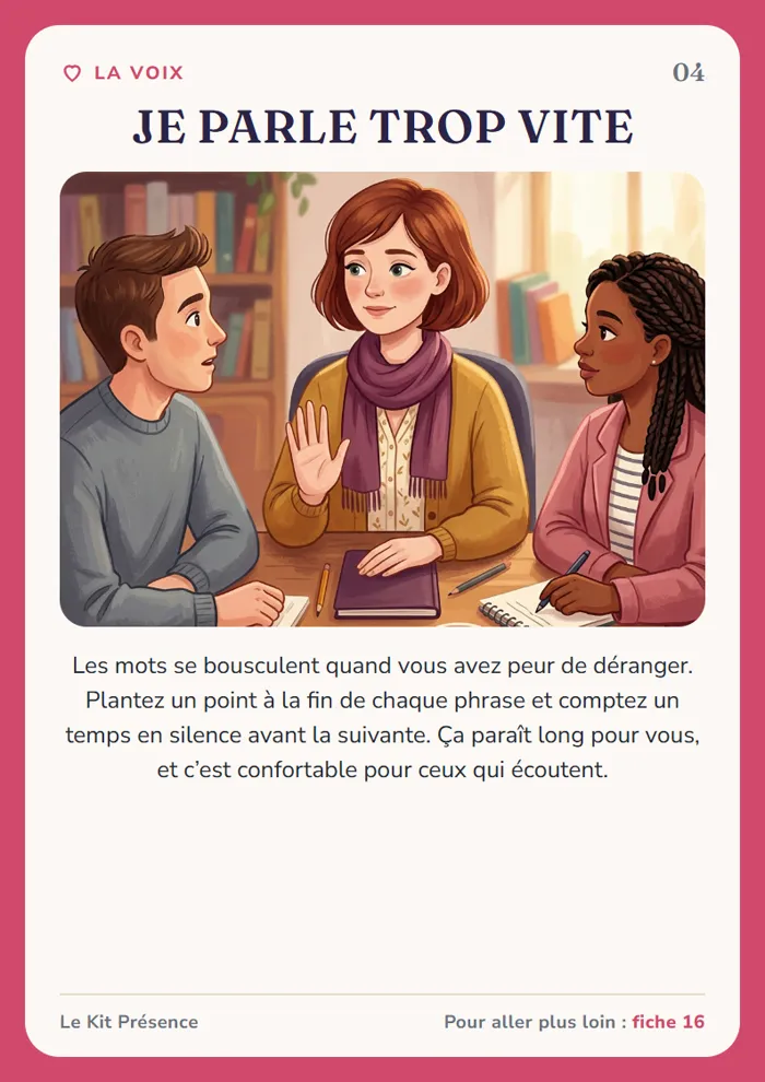 Carte 4 : Je parle trop vite