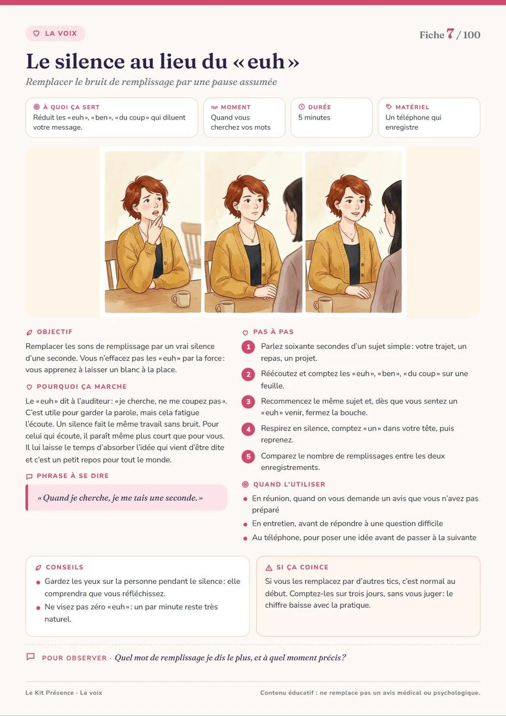 Fiche 5 : Finir ses phrases en descendant